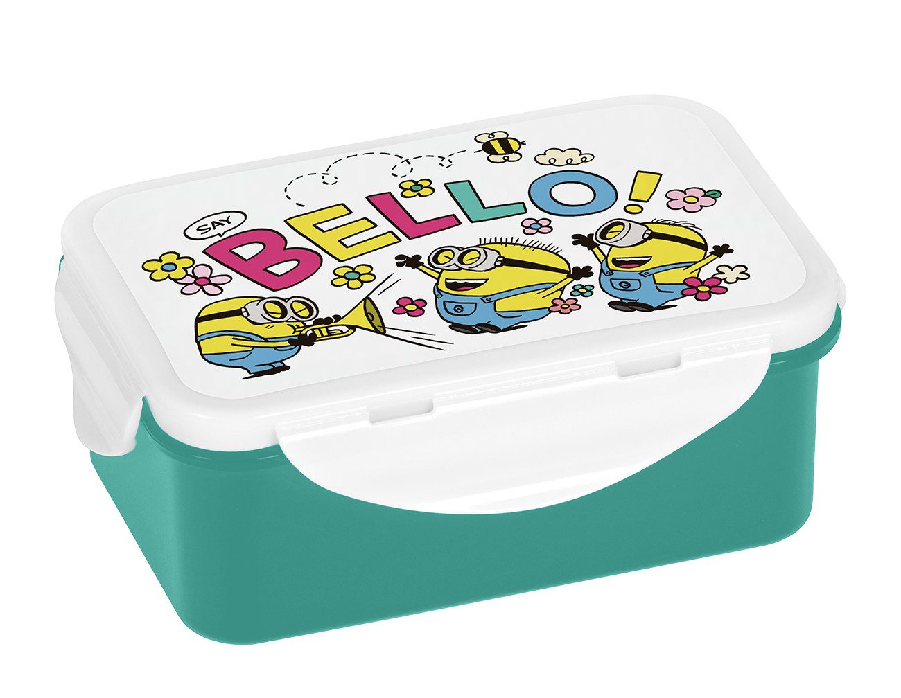 Geda Labels GmbH Lunchbox Minions Bellospring, PP, (1-tlg), Türkis, 13x18x8, spülmaschinengeeignet