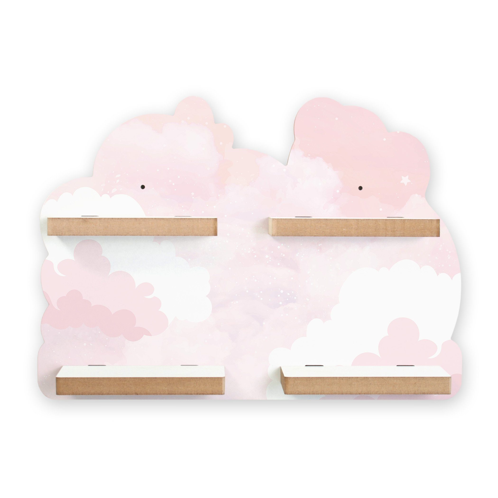 Kreative Feder Wandregal Musikboxregal-Erweiterung für Tonies, inkl. 20 Metallplättchen mit viel Platz für neue Tonie-Figuren Wolken rosa