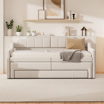 REDOM Polsterbett Tagesbett mit Schubladen 90 x 200 cm (190 cm) (gepolstertes Einzel-Tagesbett mit Rollcontainer), ohne Matratze