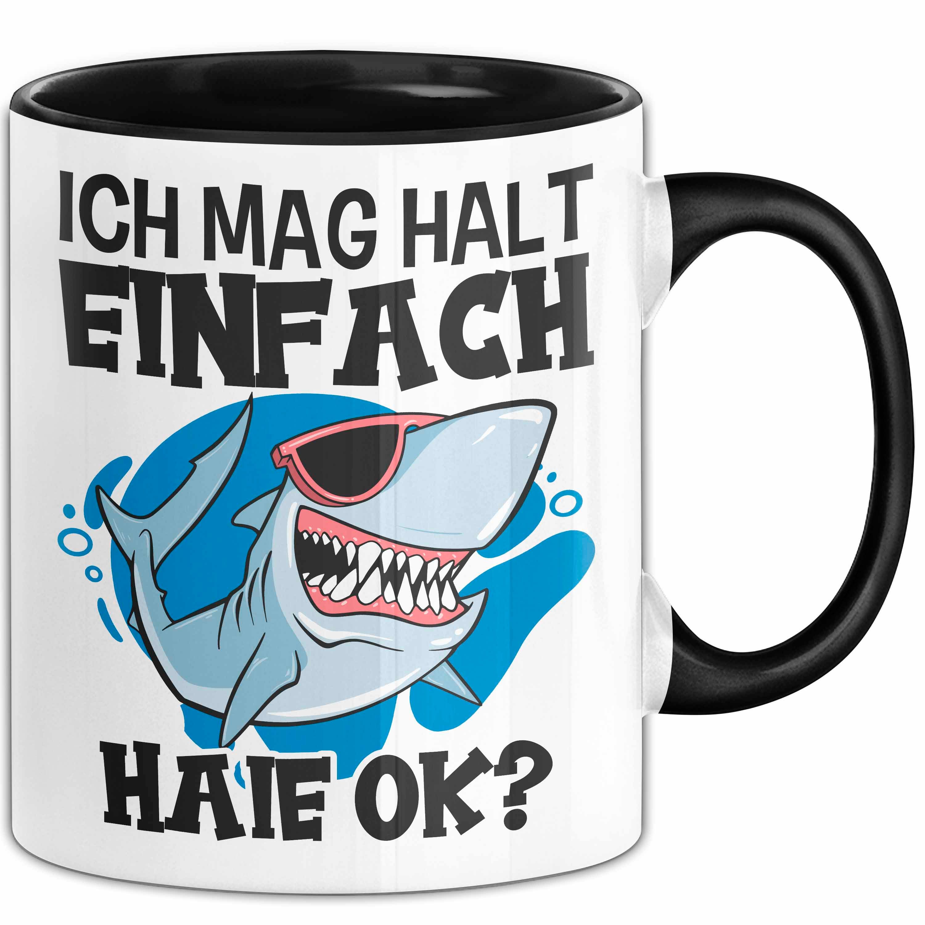 Trendation Tasse Hai Tasse Geschenk Haifisch Liebhaber Ich Mag Halt Einfach H