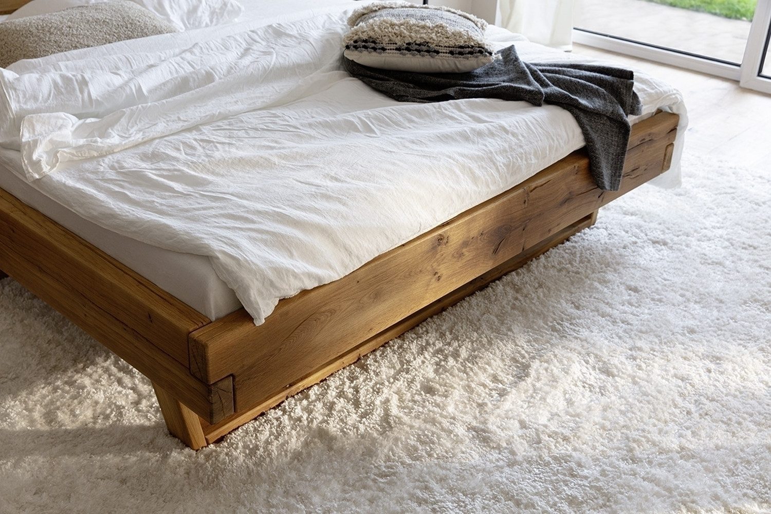 freiraum Massivholzbett Avalon, 140x200 cm in Wildeiche, Massivholz - 153x90x213 cm (BxHxT)