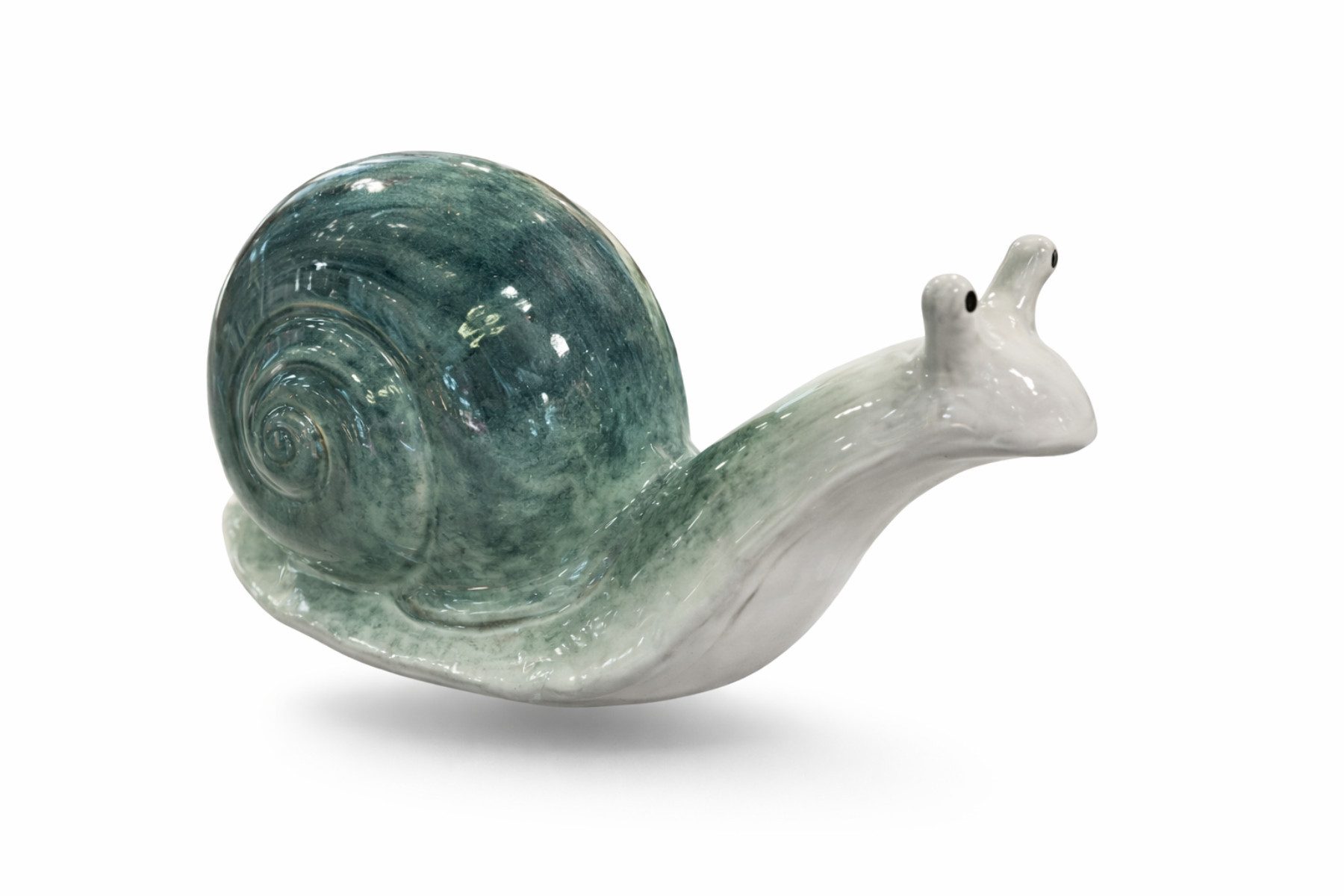 finehomegarden Dekofigur Schnecke Keramik L23 x H11,5cm Dekorative Keramik Schnecke Grün (1 St), Wetterfeste Garten- & Wohnraumdekoration