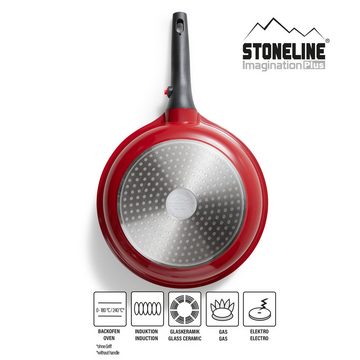 STONELINE Bratpfanne Imagination PLUS 28 cm, rot, abnehmbarer Griff, Induktion, Aluminium (1-tlg)