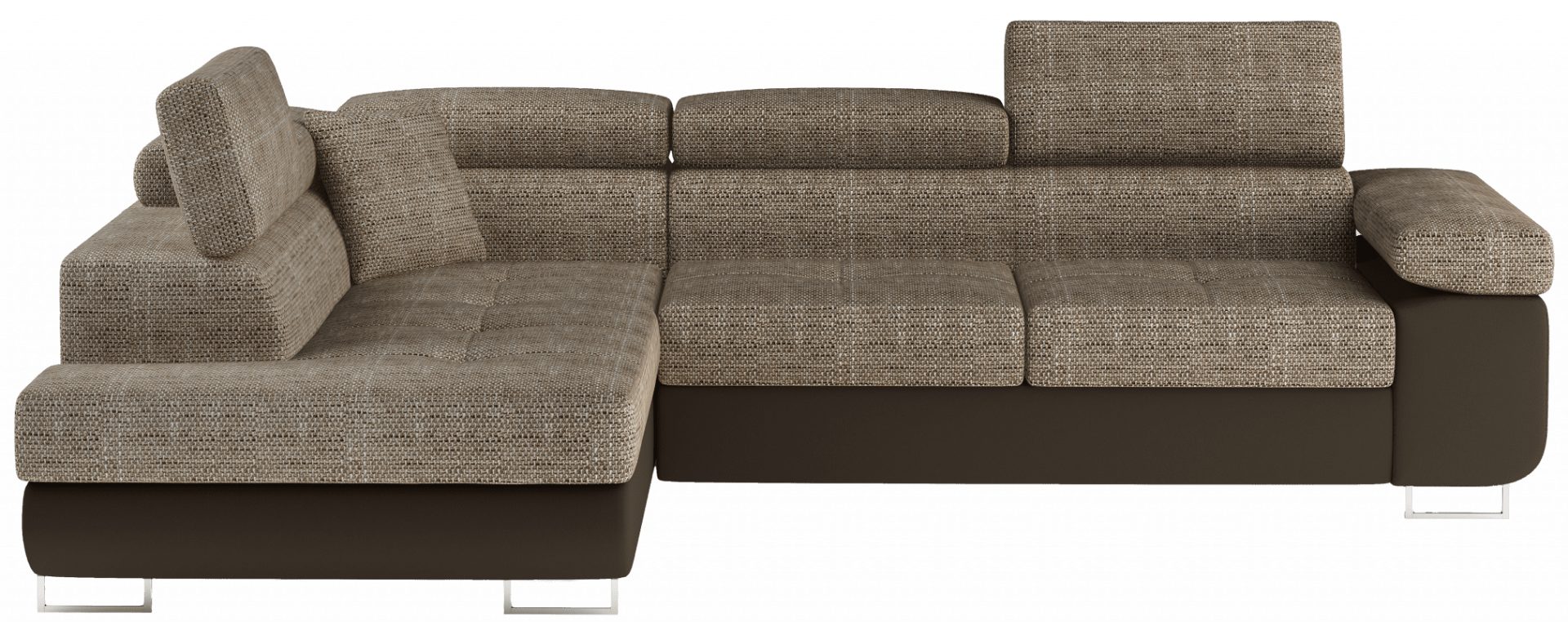 Myhomelando Ecksofa Anton 272 x 203 cm - Schlaffunktion, Bettkasten & Strukturwebstoff, Ecksofa L-Form, Eckcouch mit Schlaffunktion & Bettkasten