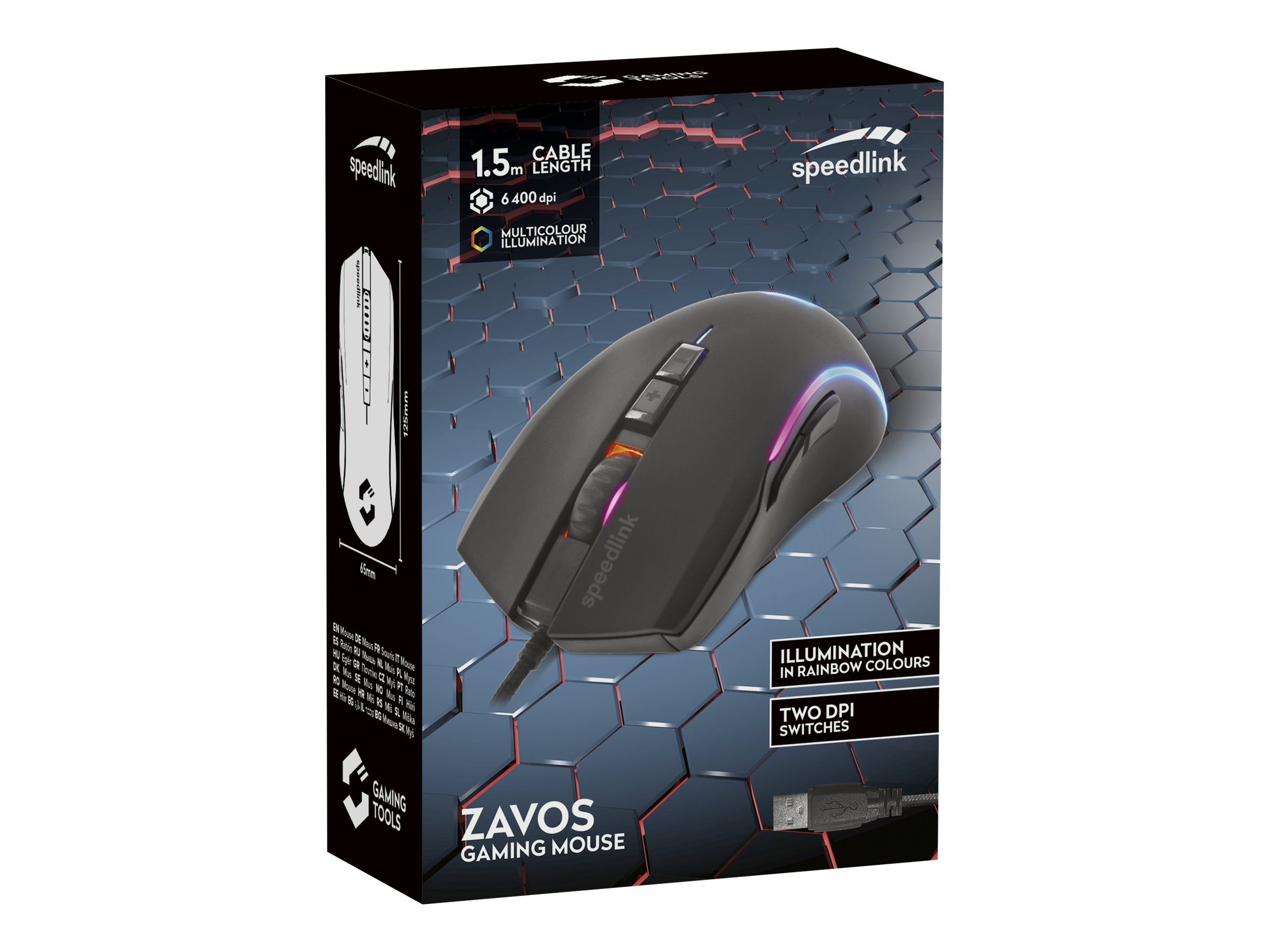 SPEED-LINK SpeedLink ZAVOS Kabelgebunden, USB Gaming-Maus Beleuchtet, Maus