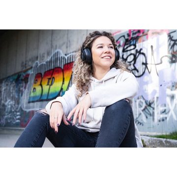 Hama Bluetooth®-Kopfhörer 2 in 1 Funktion, Lautsprecher und Kopfhörer Bluetooth-Kopfhörer (Freisprechfunktion, Sprachsteuerung, integrierte Steuerung für Anrufe und Musik, kompatibel mit Siri, Google Now, Google Assistant, Siri, A2DP Bluetooth, AVRCP Bluetooth, HFP, schwarz, Ohrmuschel drehbar, 3,5 Stunden Spielzeit, Over Ear)