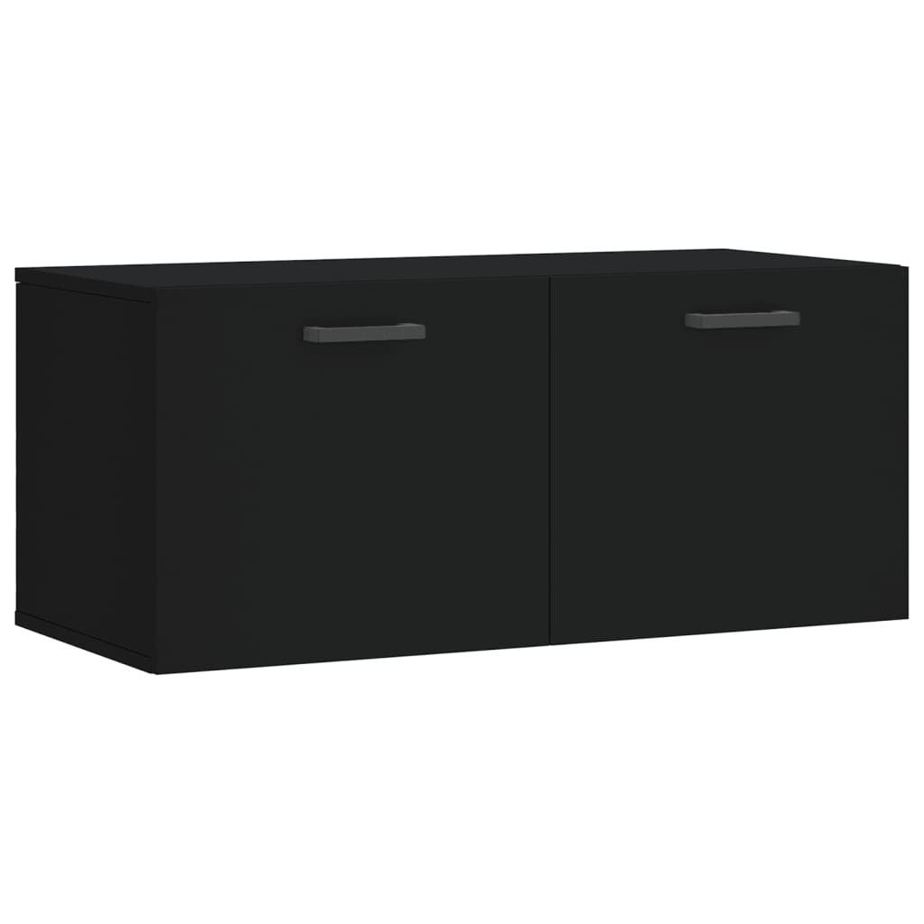 vidaXL Hängeschrank Wandschrank Schwarz 80x36,5x35 cm günstig online kaufen