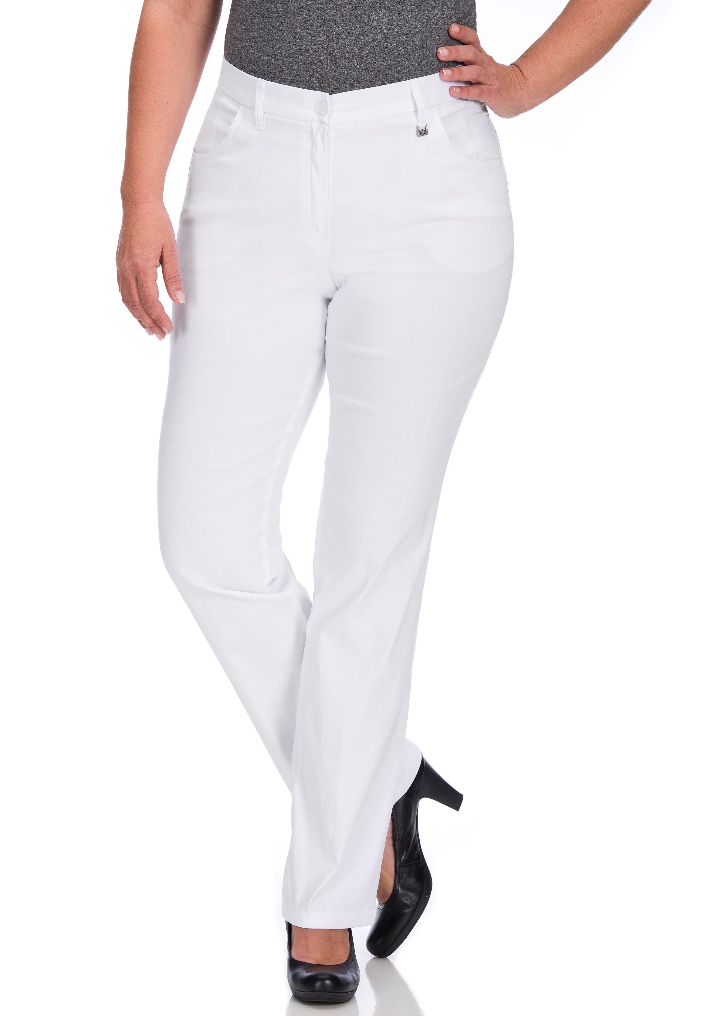 KjBRAND 5-Pocket-Hose Betty Bengaline in bequemer Form weiß