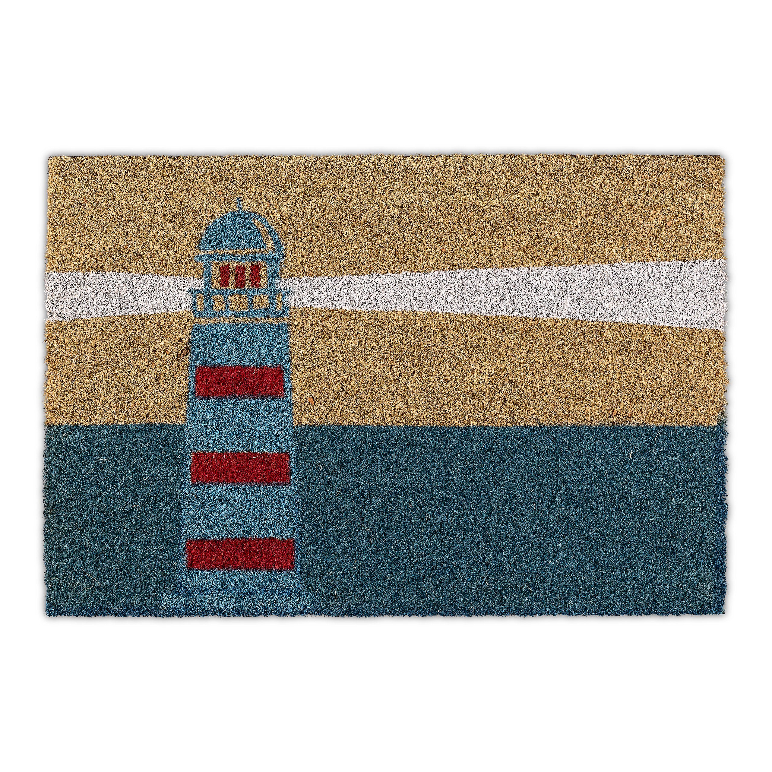 Fußmatte Fußmatte Kokos Leuchtturm, relaxdays, Höhe: 15 mm