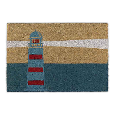 Fußmatte »Fußmatte Kokos Leuchtturm«, relaxdays, Höhe: 15 mm