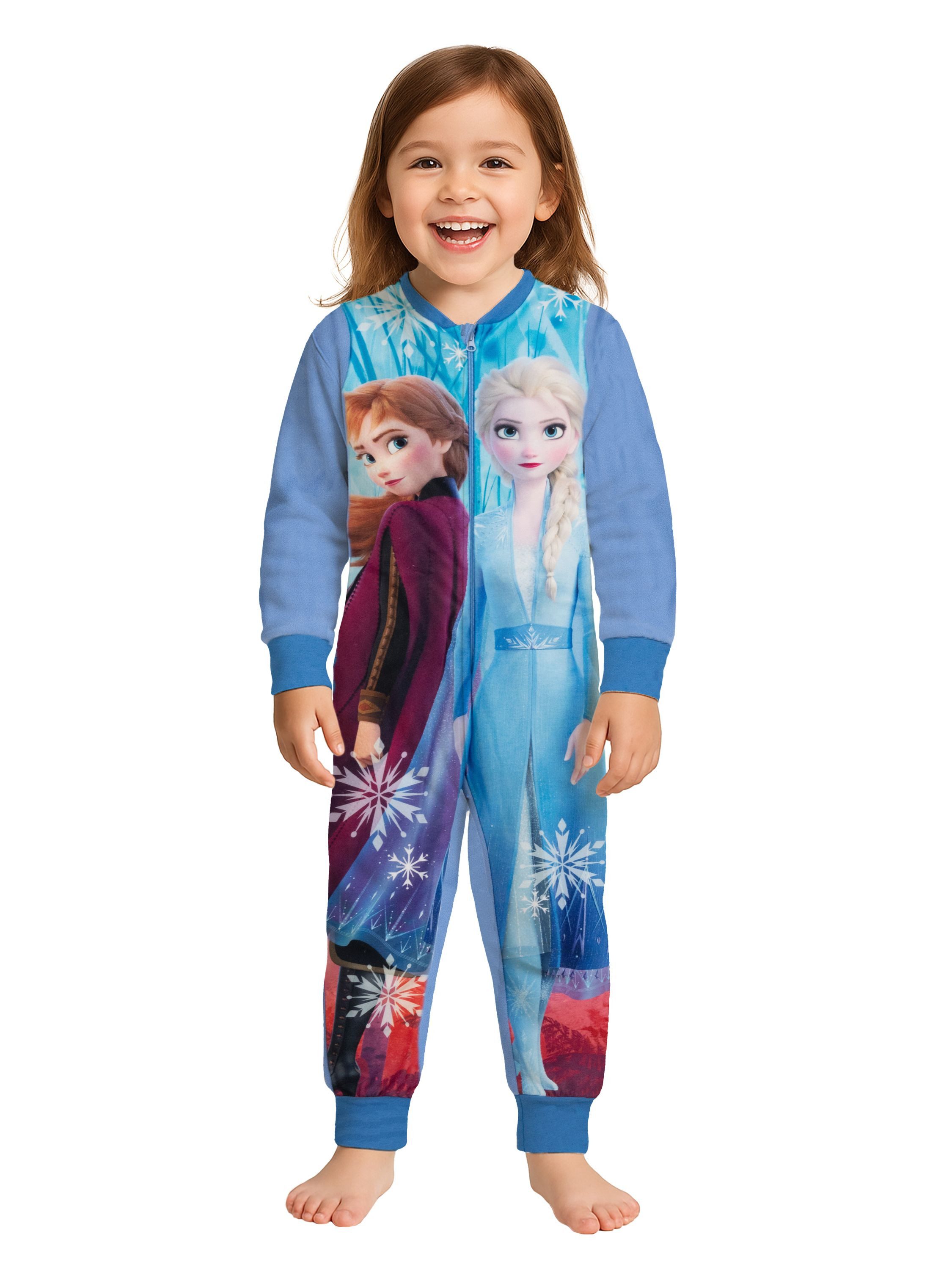 Jumpsuit Die Eiskönigin Jumpsuit Anna & Elsa Frozen Overall Pyjama Schlafanzug