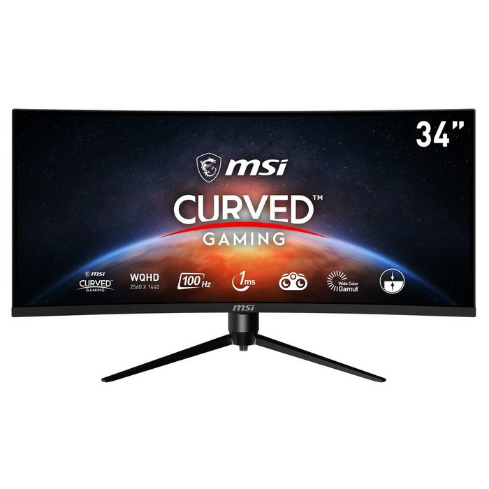 MSI MSI Optix MAG342CQPVDE Gaming-LED-Monitor (3.440 x 1.440 Pixel (21:9) 1 ms Reaktionszeit 100 Hz VA Panel)