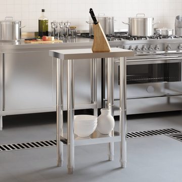 vidaXL Küchenwagen Küchenwagen Küchen-Arbeitstisch 55x55x85 cm Edelstahl