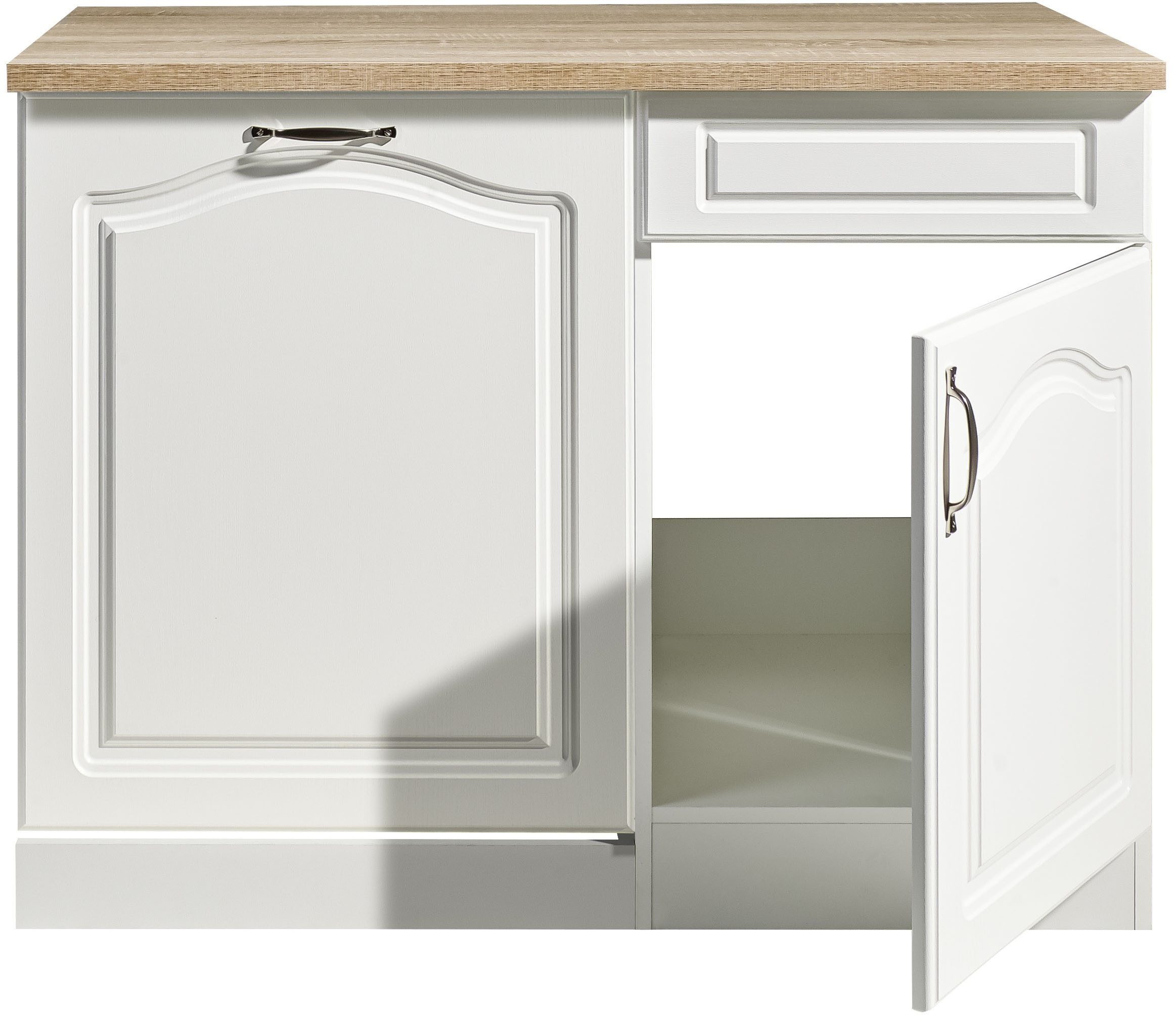 wiho Küchen Spülenschrank Linz 110 cm breit, Tür & Sockel für Geschirrspüler, in Landhaus-Optik – Bild 3 von 5