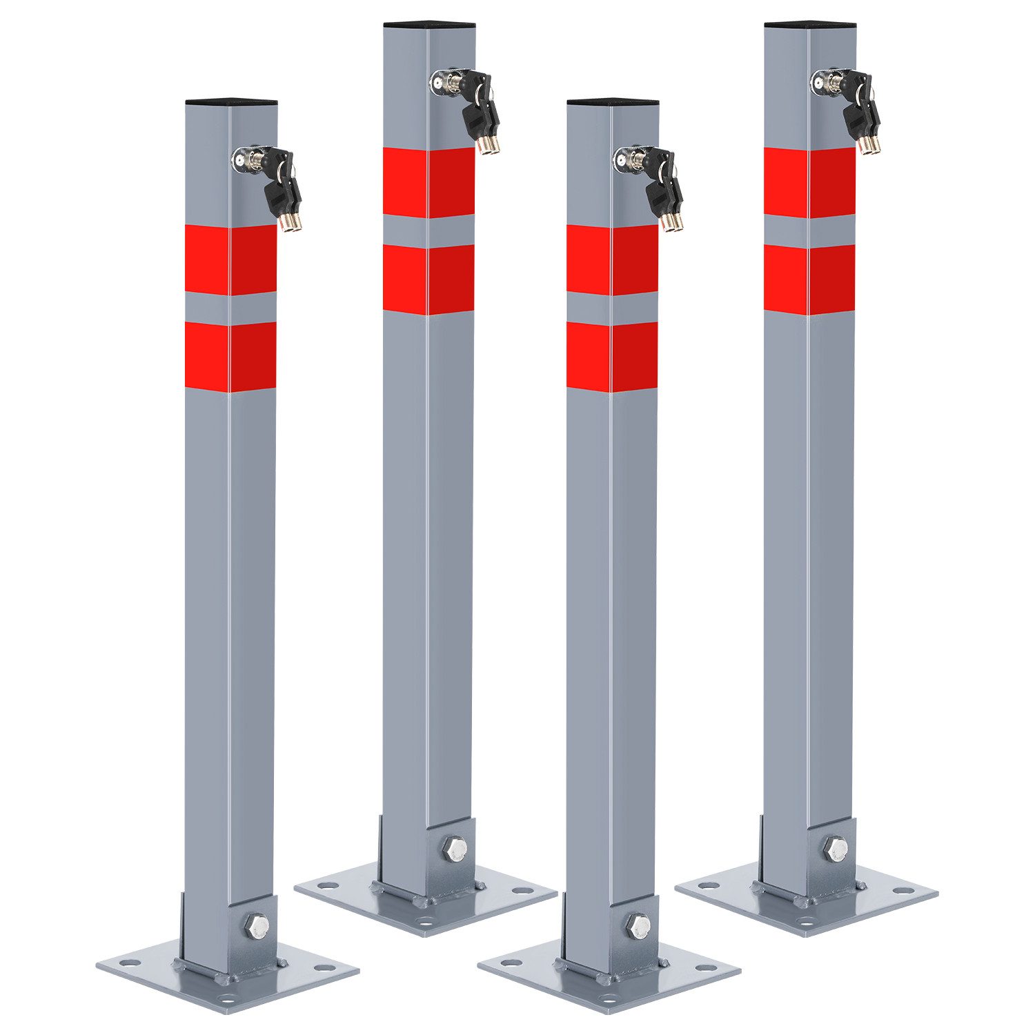 Clanmacy Absperrpfosten 65cm Parkplatzsperre Bügel Pfosten Kette Poller Klappbar (4-tlg)