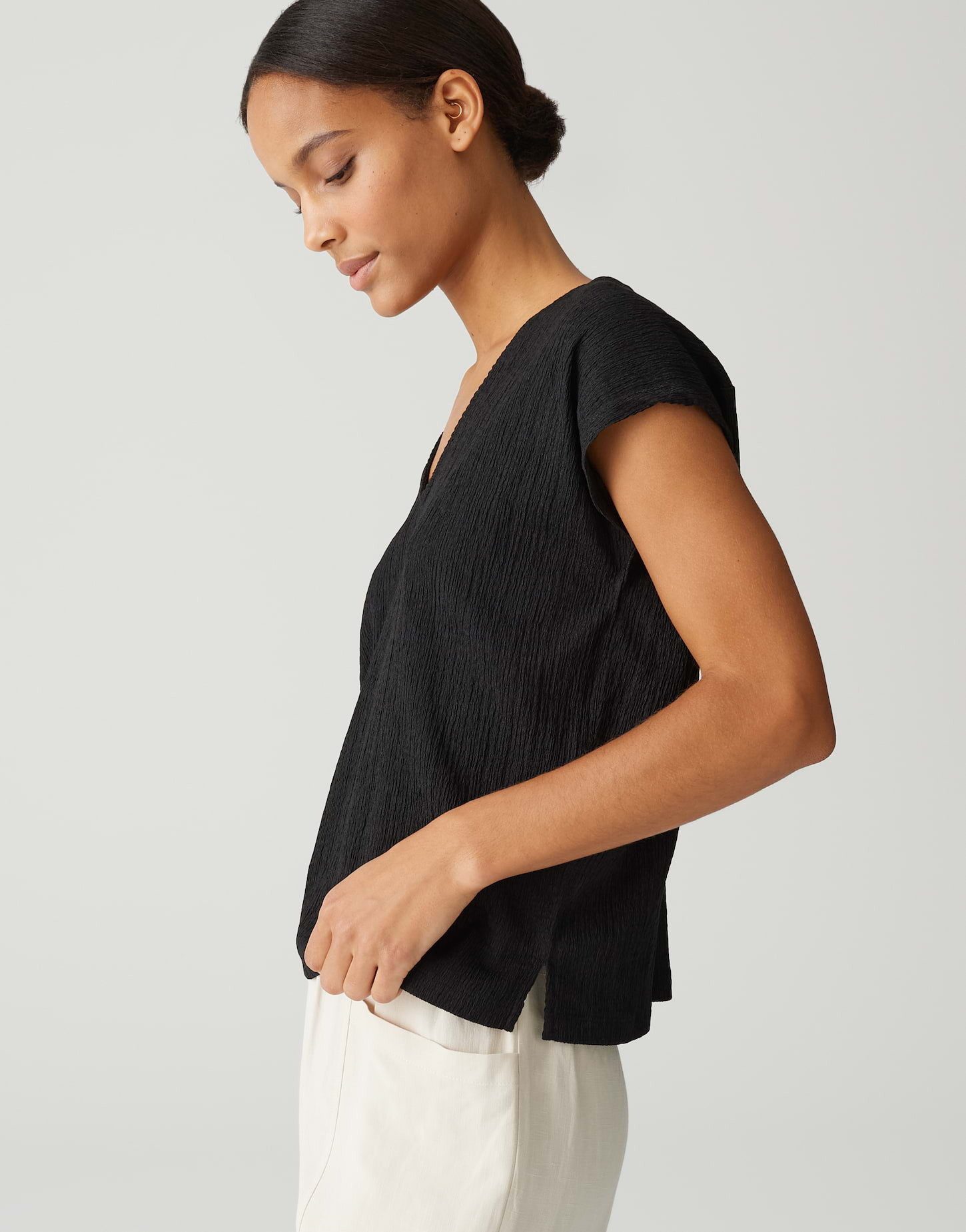 OPUS Kurzarmshirt SIRUKUS STRUCTURE Regular mit Crash Effekt