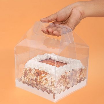 Belle Vous Dekoobjekt BELLE VOUS 10x transparente Kuchen Geschenke Transportbox - 15x15x12cm