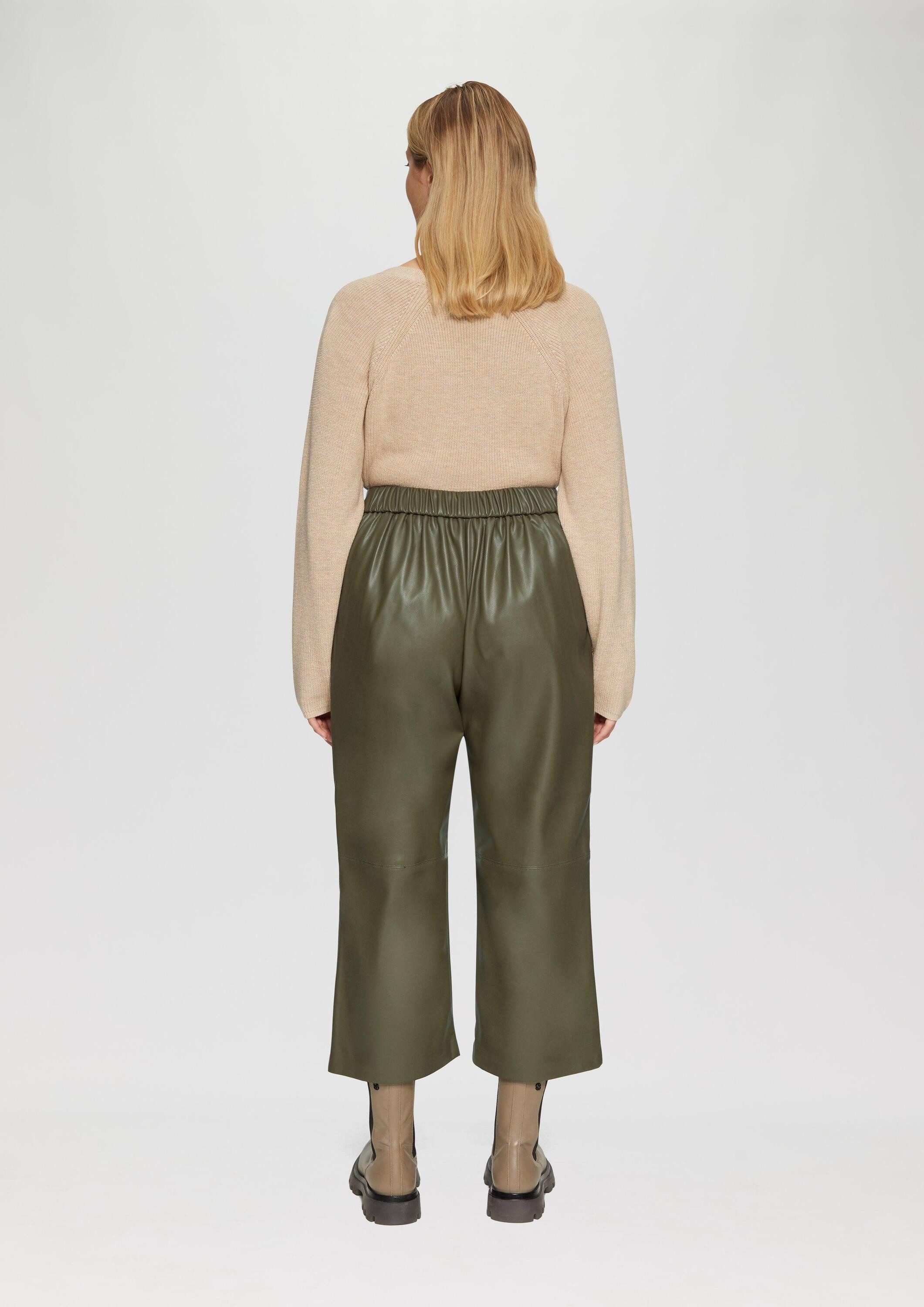 s.Oliver Culotte Hose Culotte aus Lederimitat mit Nahtdetails – Bild 3 von 5