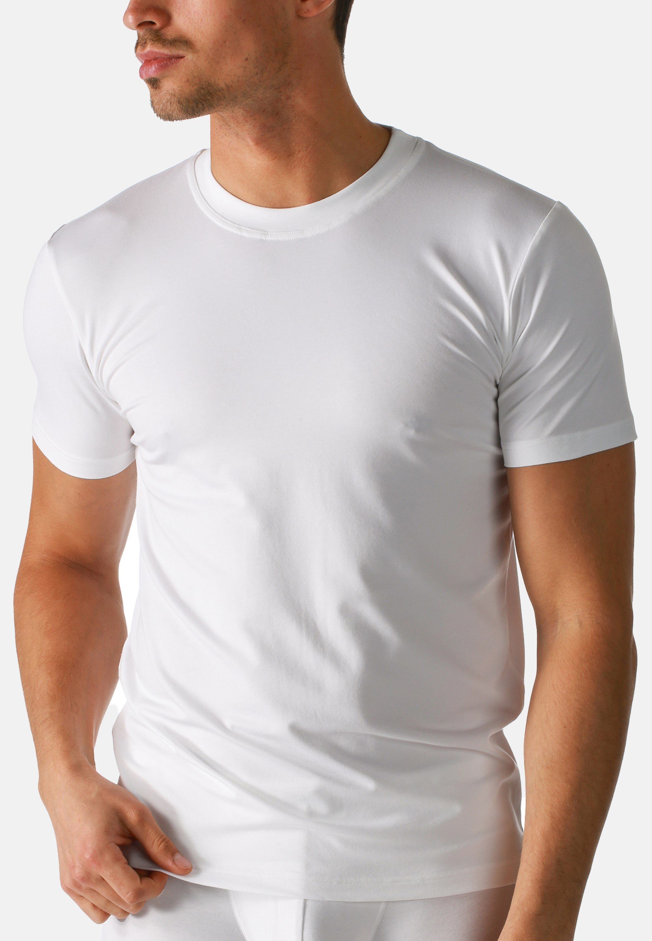 Kurzarm (1-St) Shirt Baumwolle Weiß / - Thermoregulierend - Unterhemd Cotton Unterhemd Dry Mey