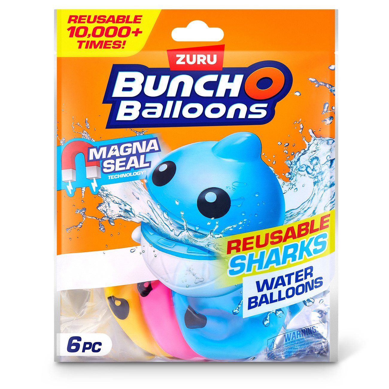 ZURU Wasserpistole Bunch O Balloons Wiederverwendbare magnetische Was, Das nachhaltige Bunch O Balloons 6er-Pack bietet magnetische, selbstve