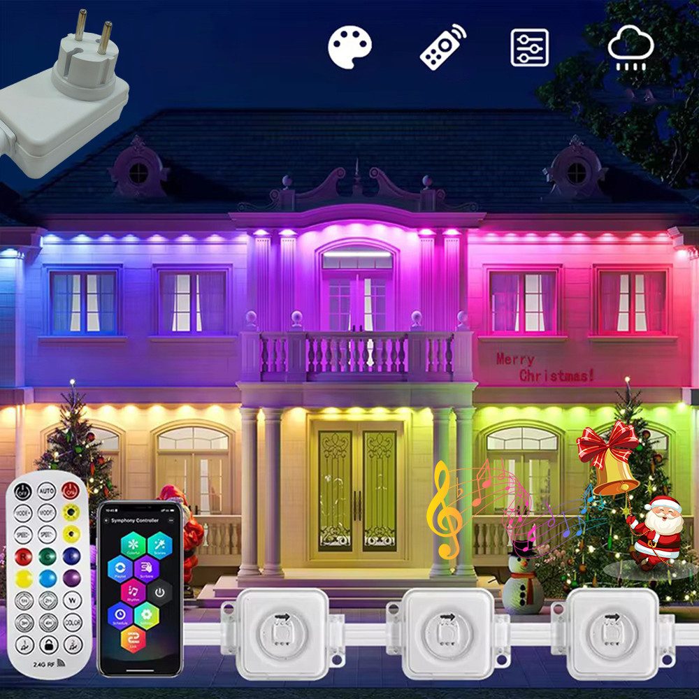 Lapamax LED-Streifen Permanente Außenbeleuchtung Outdoor Wasserdicht Traufl günstig online kaufen