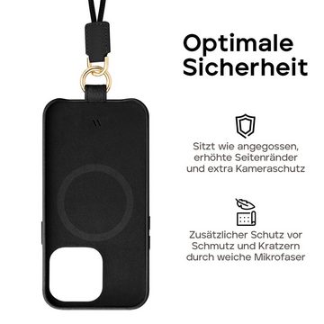 wiiuka Handykette skiin LOOP Hülle für iPhone 14 Plus, Handyhülle / Kette, Handgefertigt - Deutsches Leder, Premium Case