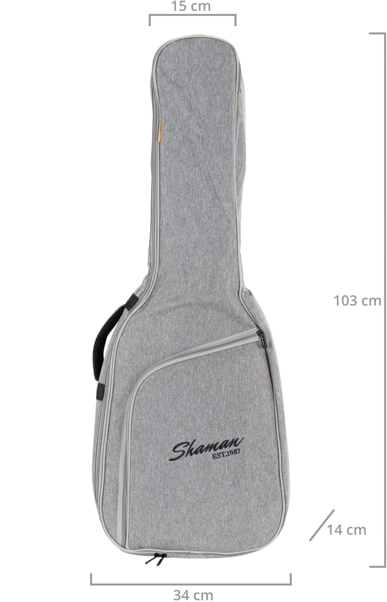 Shaman Instrumentenhals für Konzertgitarrentasche KGB-103 gepolsterte Premium-Line & Grau, Gitarrentasche Rucksack-Gurte Fixierung GY