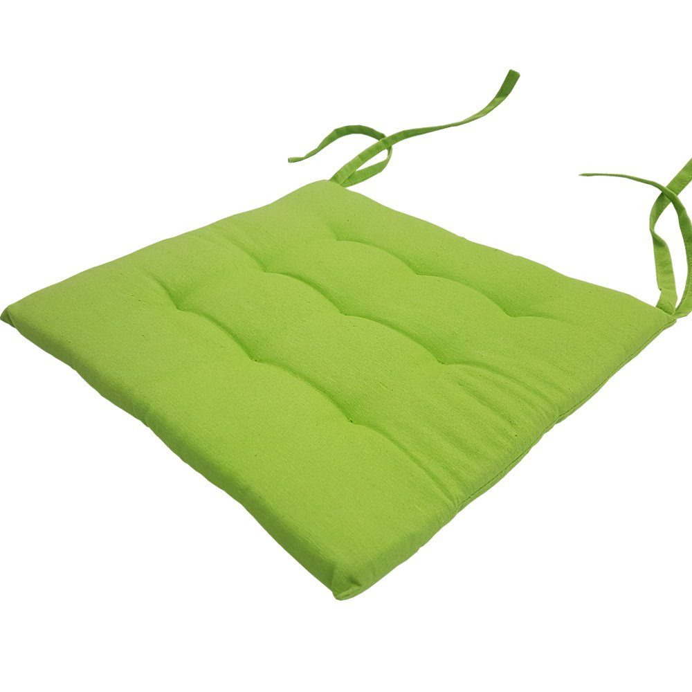 NYVI Stuhlkissen Sitzkissen Nizza 2er Elegante grün Steppung, Set, robuster Stoff