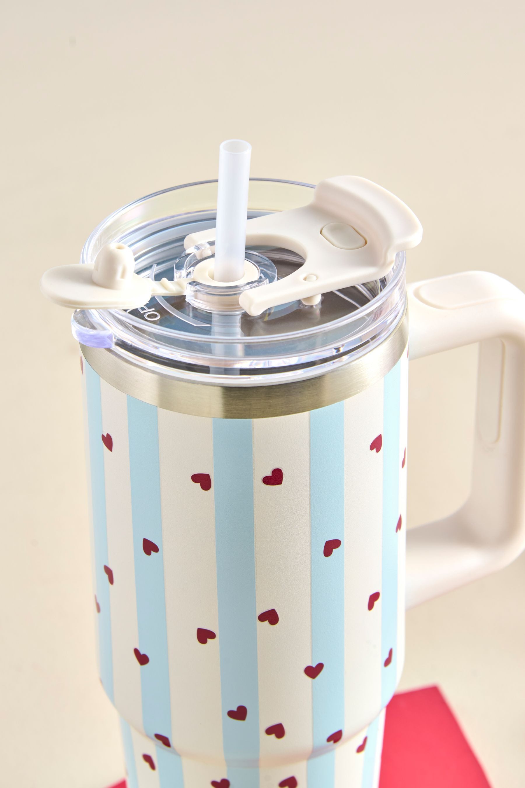 Next Trinkflasche 900 ml Edelstahl-Wasserflasche mit Streifen,- Love