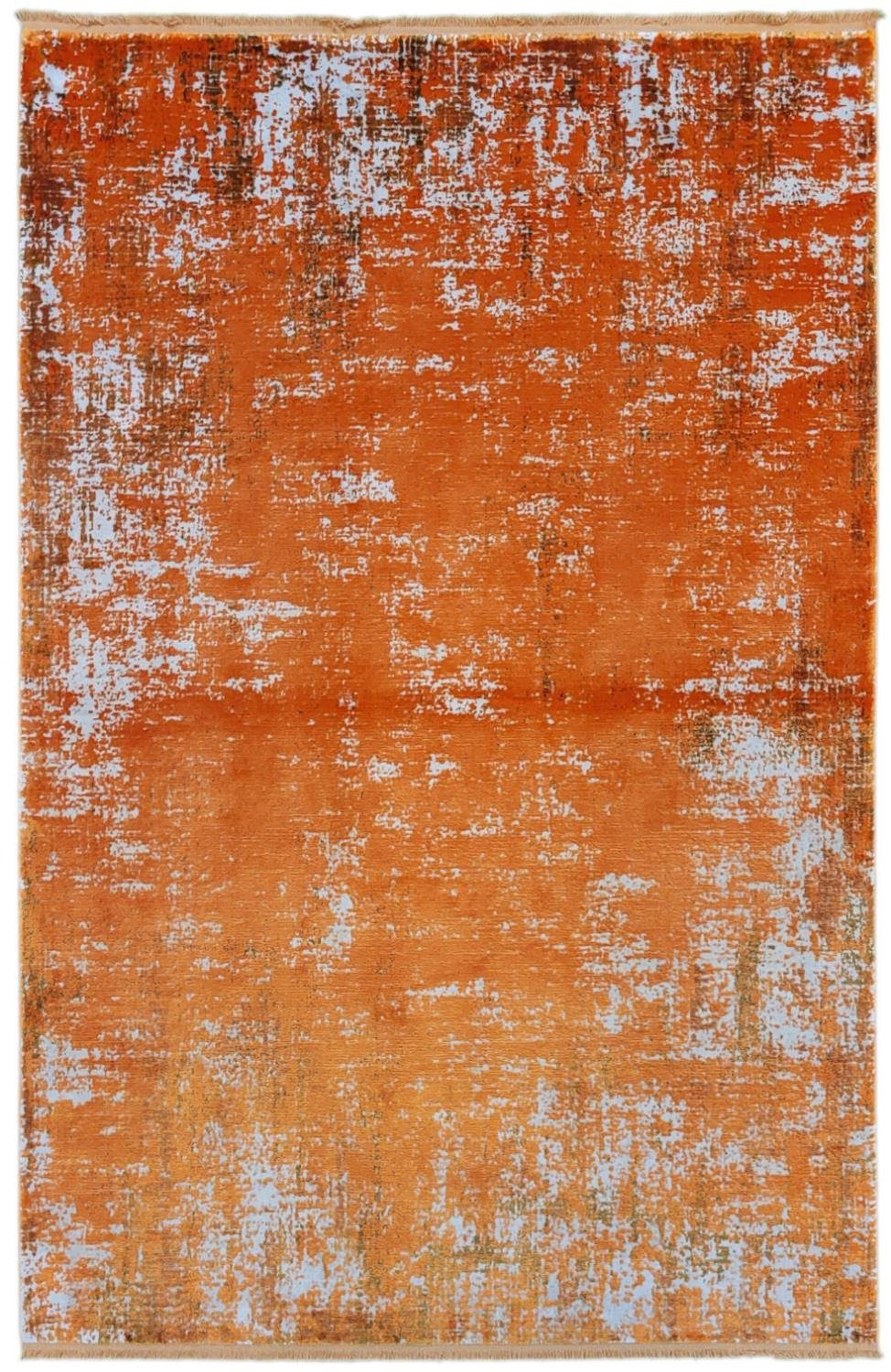 Rug Studios Teppich DHASAN, Rechteckig, Höhe: 12 mm, Wohnzimmer, 65 x 130 cm, Orange