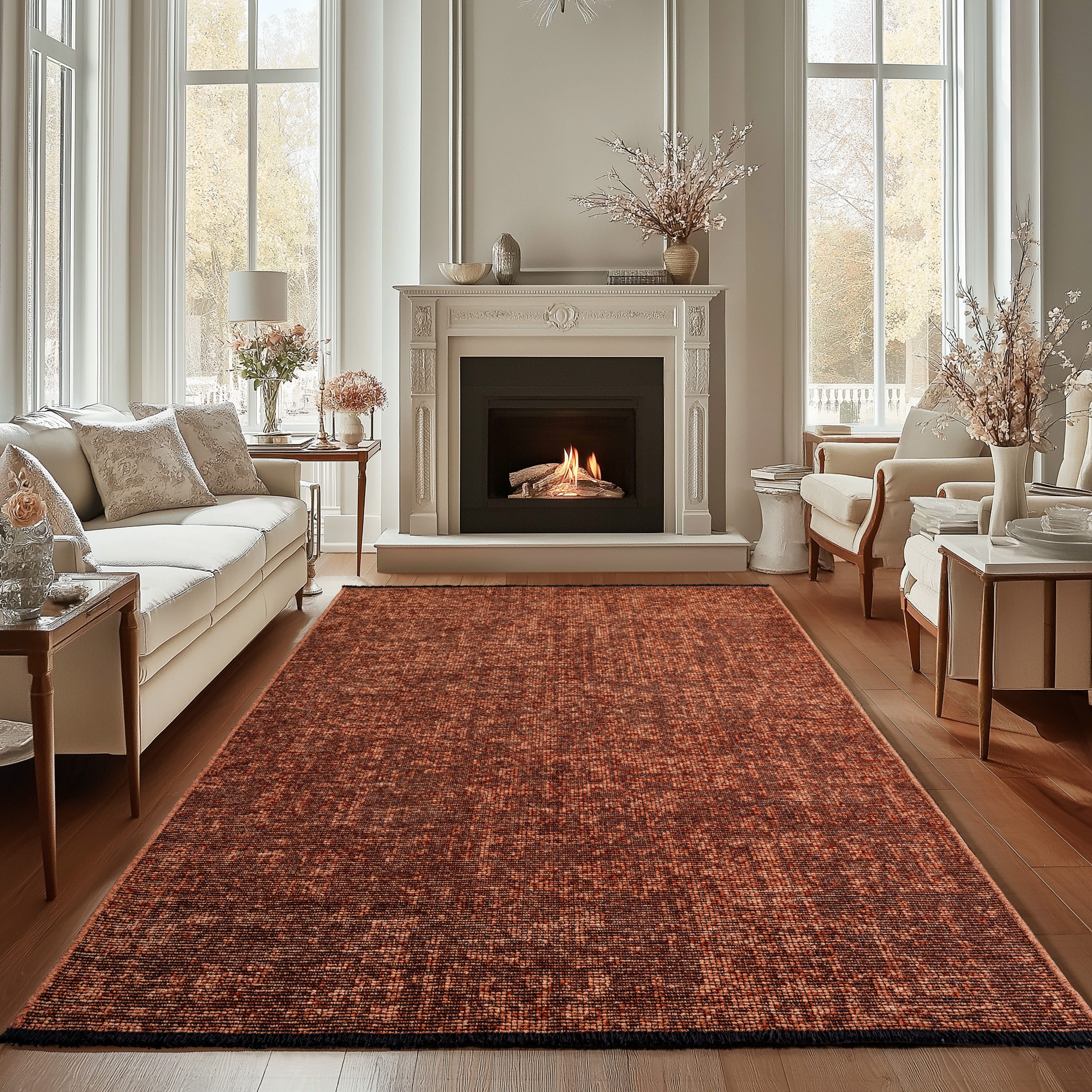 Carpettex Veloursteppich Boho Design, Rechteckig, Höhe: 7 mm, Baumwolle, Waschbarer Teppich, Boho-Stil, Wohnzimmer, Schlafzimmer