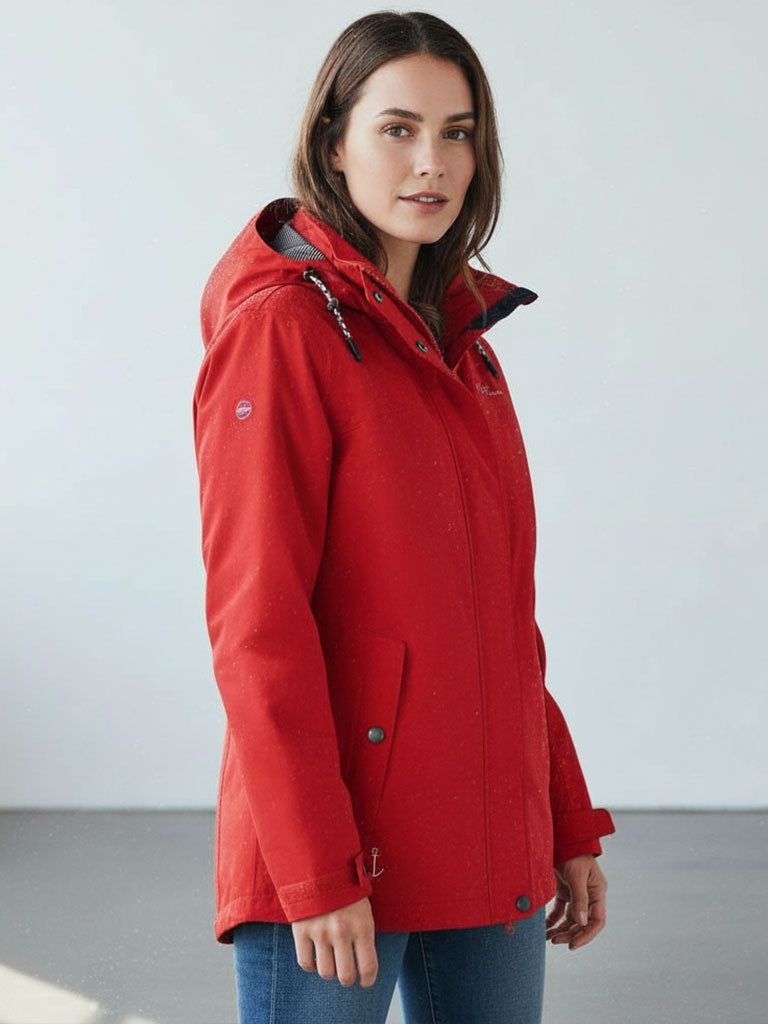 Dry Fashion Funktionsjacke Norderney Damen Outdoor-Jacke Norderney Wasserdicht mit gestreiftem Innenfutter