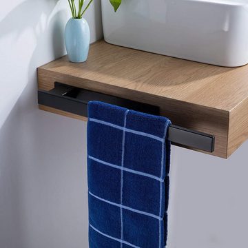 BlauCoastal Handtuchhalter Selbstklebend Handtuchhalter Schwarz Handtuchstange, Badetuchhalter für Badezimmer und Küche