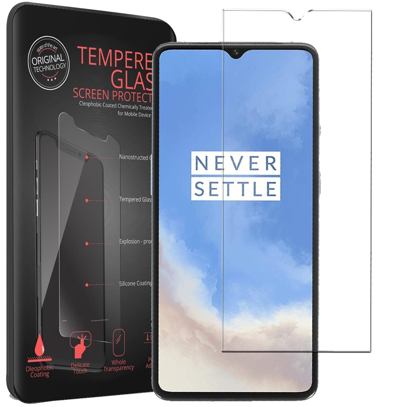 CoolGadget Schutzfolie Panzerfolie für OnePlus 7T, (9H Härtegrad, 2x Schutzglas, 1xReinigungset), Displayfolie Panzer Schutzfolie 2 Stück für OnePlus 7T Glas Folie