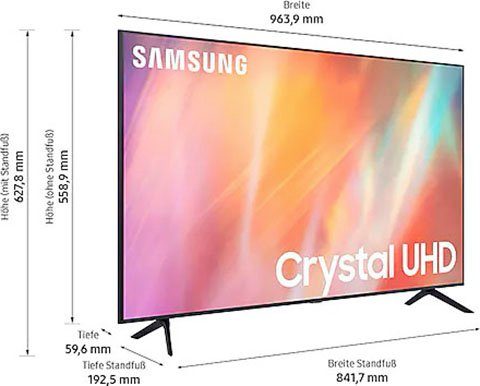 Samsung GU43AU7199U LED-Fernseher (108 4K,Q-Symphony,Contrast Zoll, HD, HDR,Crystal 4K Ultra Enhancer) Smart-TV, cm/43 Prozessor