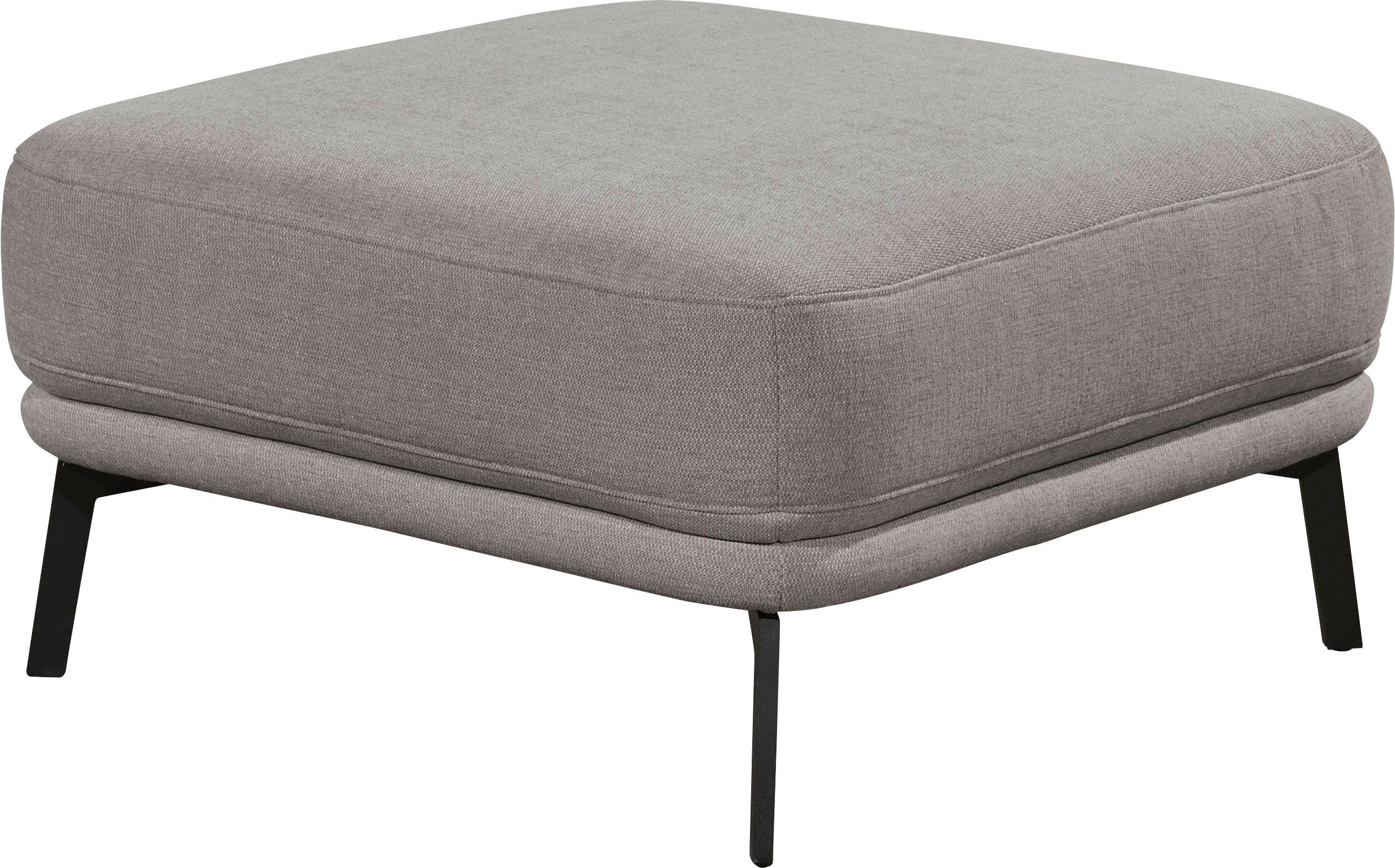 SCHÖNER WOHNEN-Kollektion Hocker Pearl - 5 Jahre Hersteller-Garantie, auch in Bouclé, Passend zur Serie Pearl, B/T/H: 80/80/45cm, Füße Metall