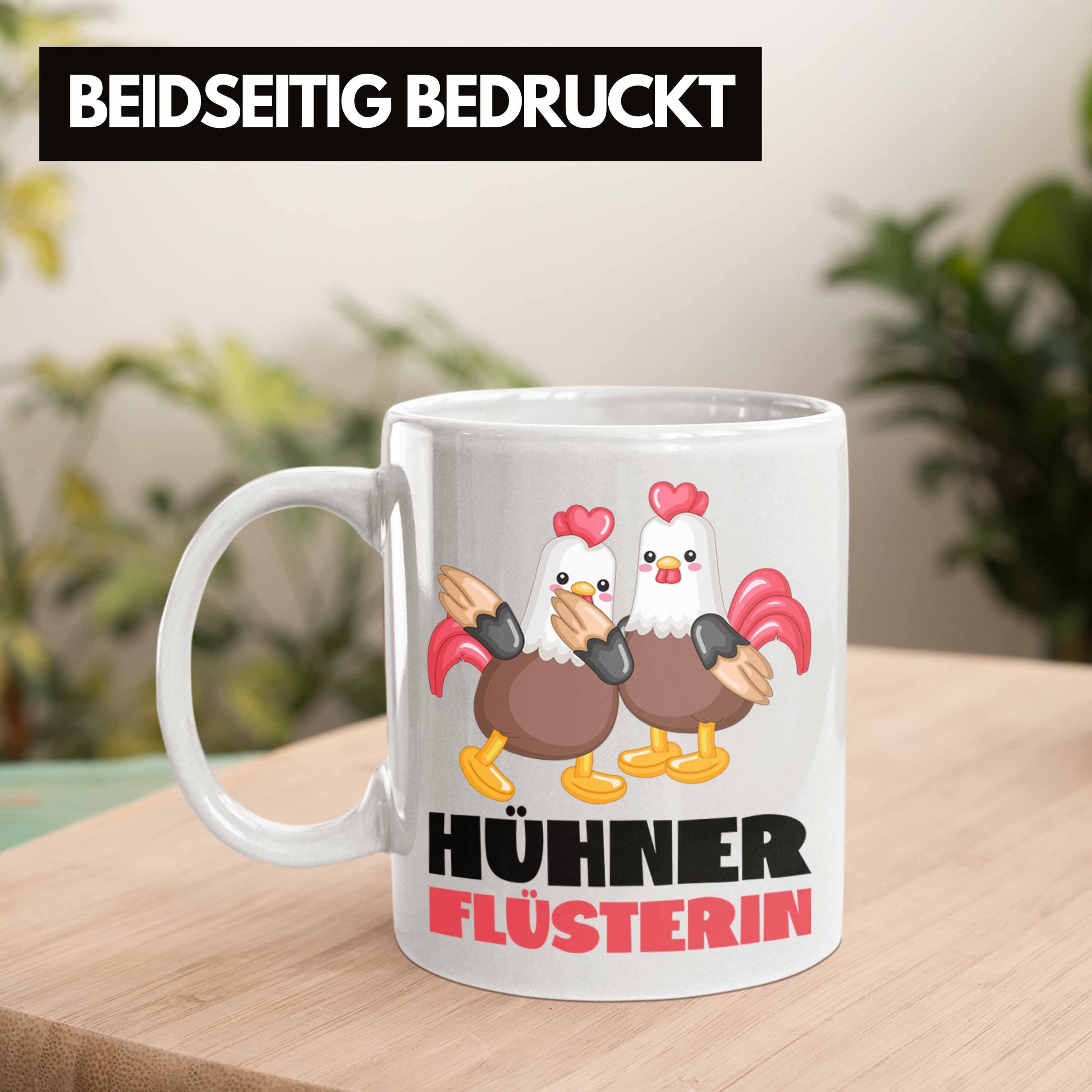 Frauen Landwirtin Kaffee-Beche Geschenk Weiss Trendation Hühner Bäuerin Tasse Flüsterin Tasse