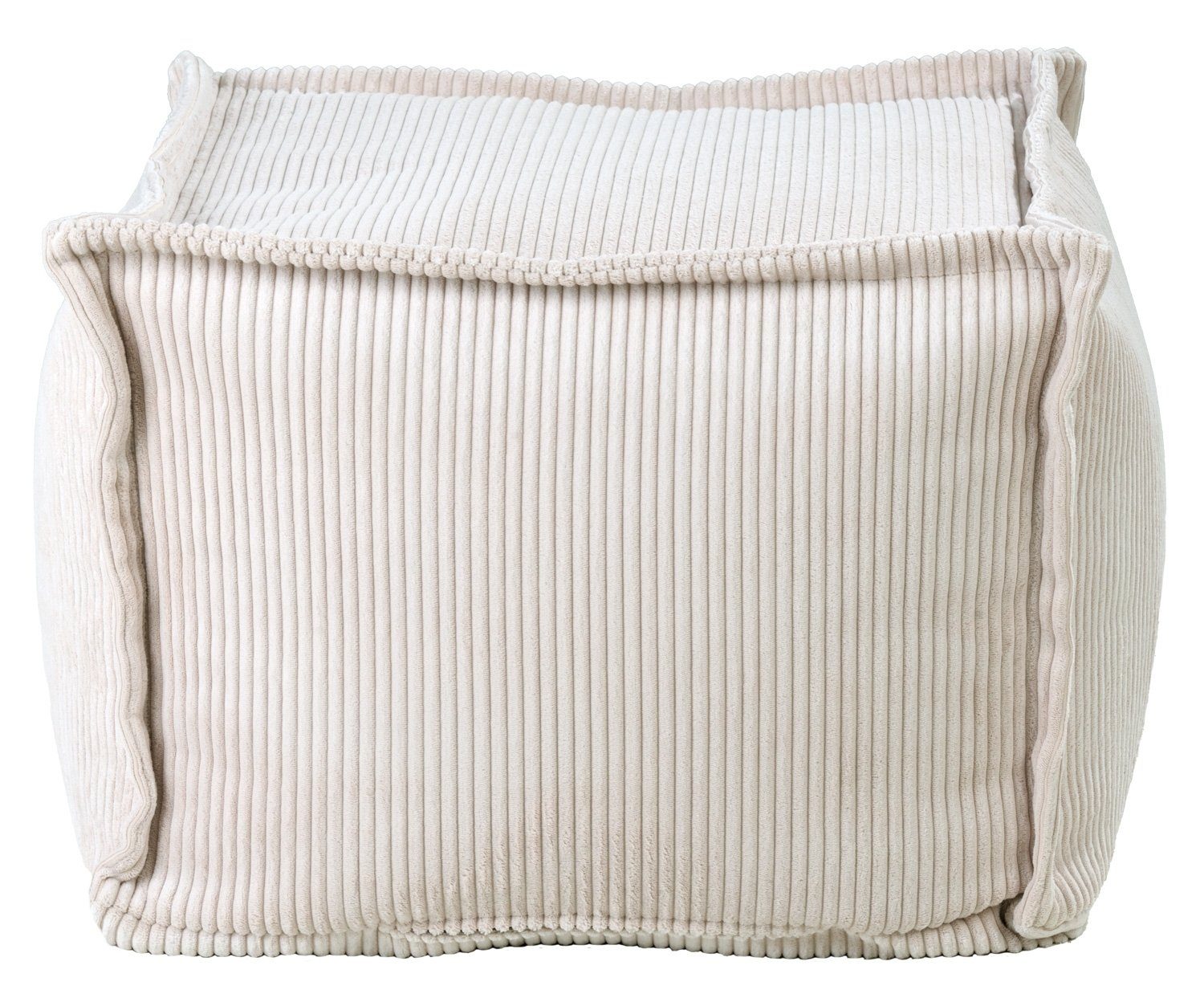 Sitzwürfel BIG CUBE, Beige, Cordbezug, mit Füllung, (1 St), B 65 x H 40 x T 65 cm