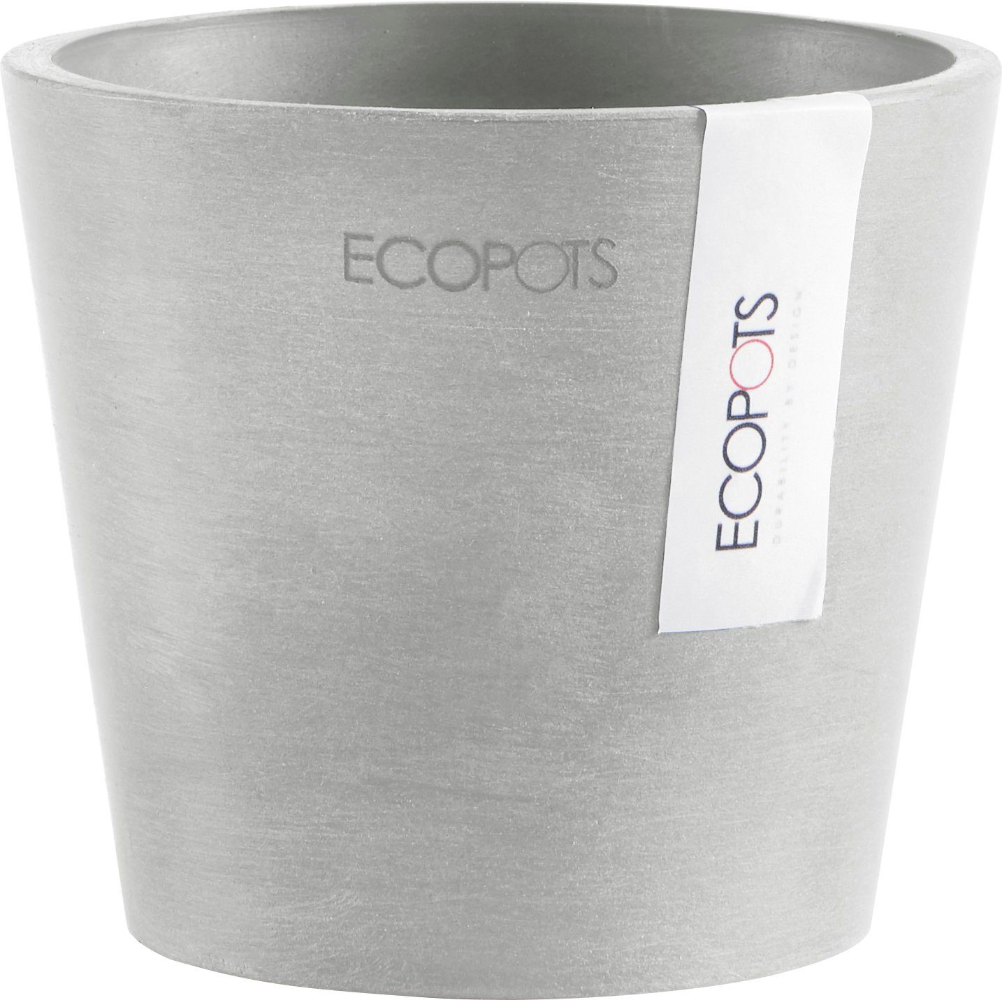 ECOPOTS Blumentopf AMSTERDAM Mini Grey, BxTxH: White 10,5x10,5x9,2 cm