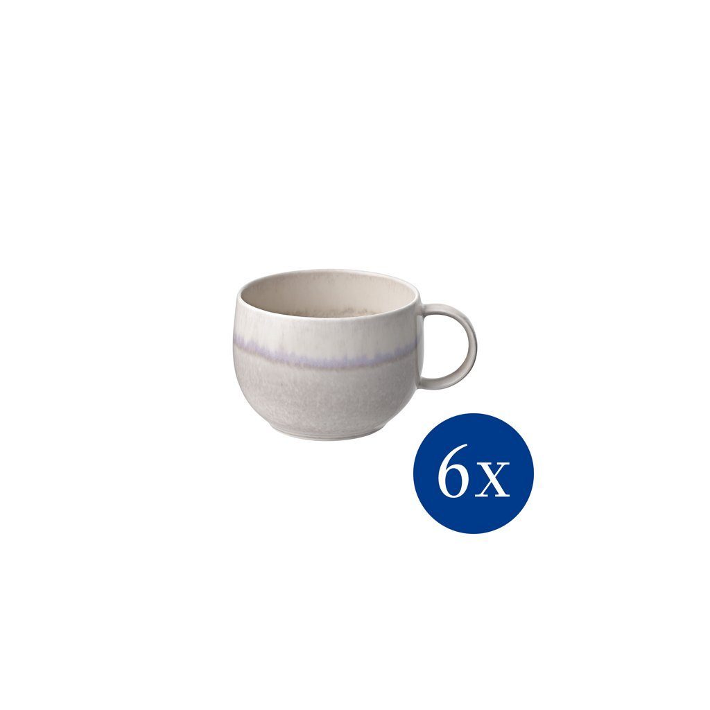 like. by Villeroy & Boch Tasse Stück, 190 Perlemor 6 beige, Kaffeetasse, Sand ml, Porzellan