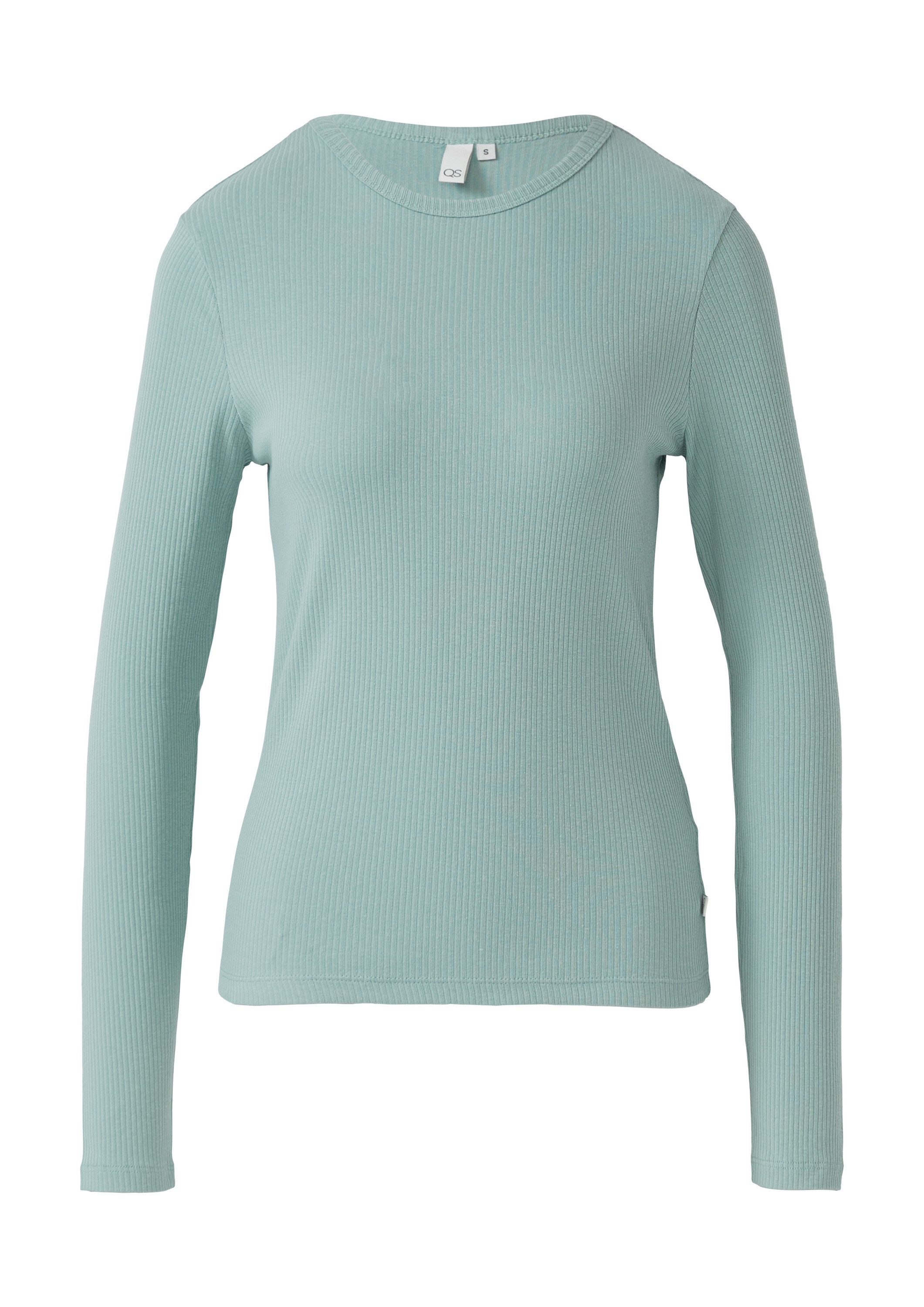 QS Langarmshirt T-Shirt Geripptes Longsleeve im Slim Fit günstig online kaufen