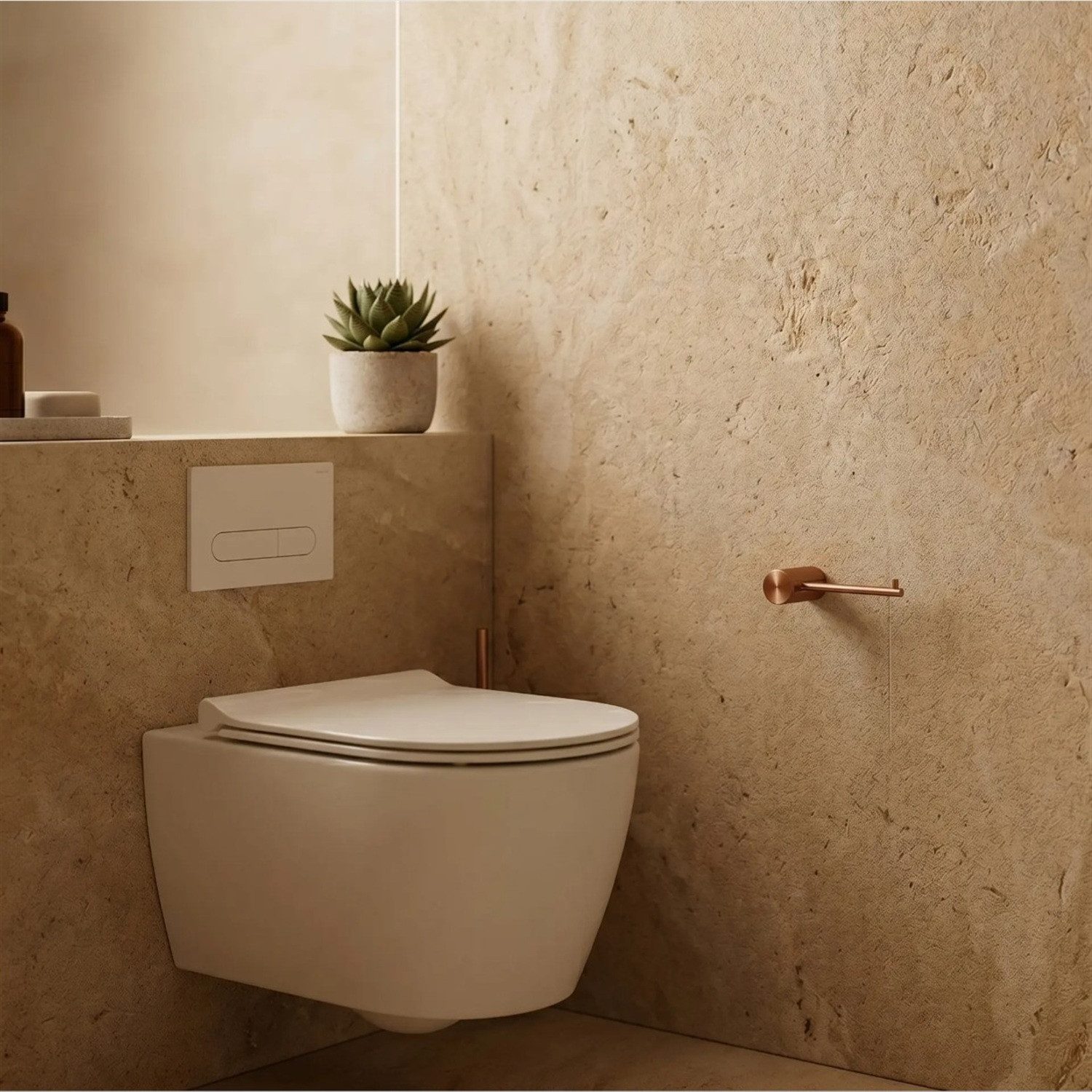 wohnwerk.idee Toilettenpapierhalter Solo Toilettenpapierhalter Wandmontage Metall, Gerändeltes Design – Bild 5 von 5