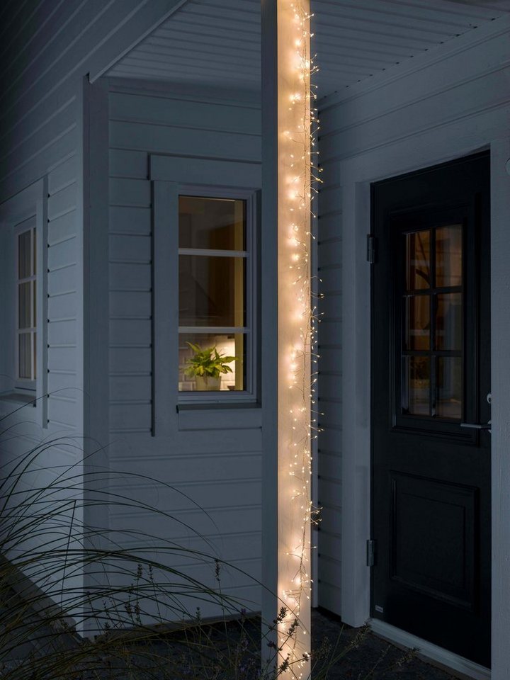 KONSTSMIDE LED-Lichterkette Weihnachtsdeko aussen, 360-flammig, Micro LED  Büschellichterkette Cluster, mit 8 Funktionen, 360 Dioden
