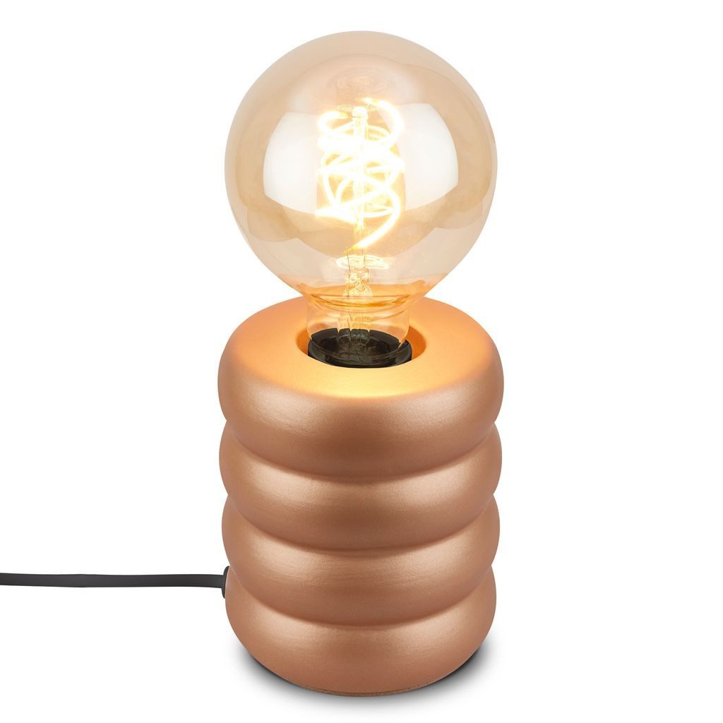 Briloner Leuchten Tischleuchte Tischlampe Keramik Kabelschalter E27, ohne Leuchtmittel, Abhängig vom Leuchtmittel - Warmweiß / Neutralweiß / Kaltweiß, 10,5x12,5 cm, Schlafzimmer, Wohnzimmer, Büro