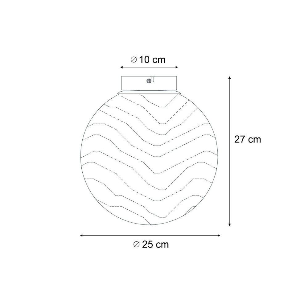 Qazqa Deckenleuchte Pillon, ohne Leuchtmittel, Extra-Warmweiß, QAZQA Deckenleuchte, e27, Schwarz, Glas, Design