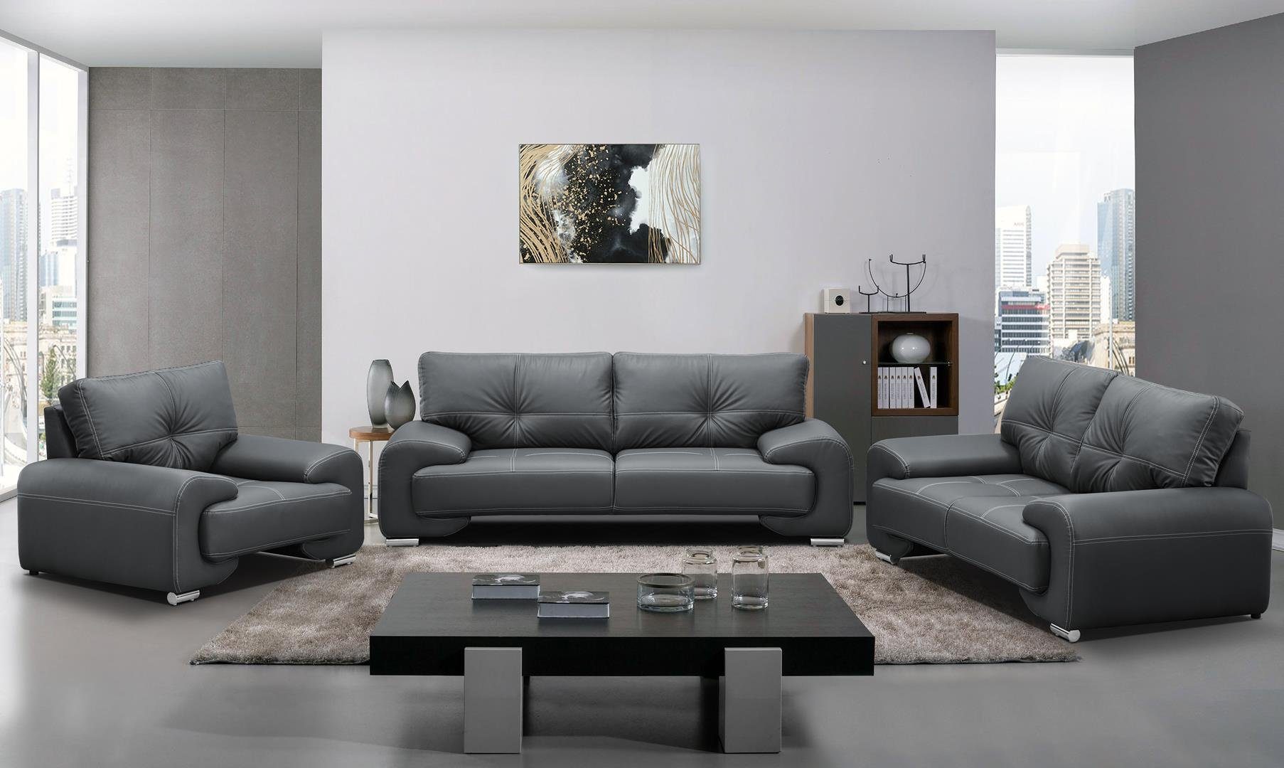 Sofa Beautysofa OMEGA Dreisitzer (dolaro Sofa 40) Couch Neu Anthrazit