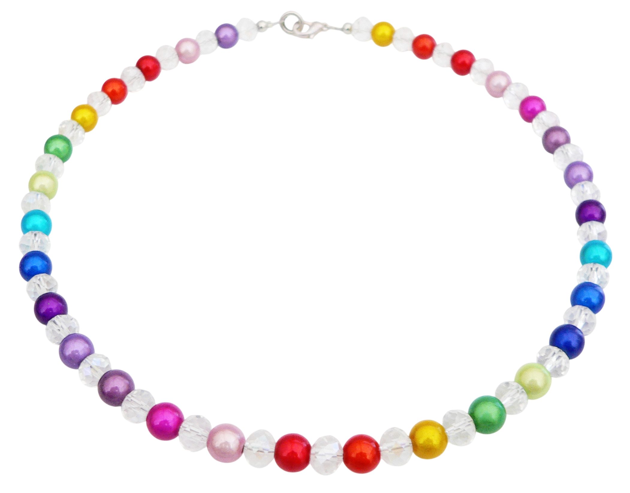 Perlenkette 149n Collier Miracle Perle 3D Effekt glänzend 8mm bunt Glas klar