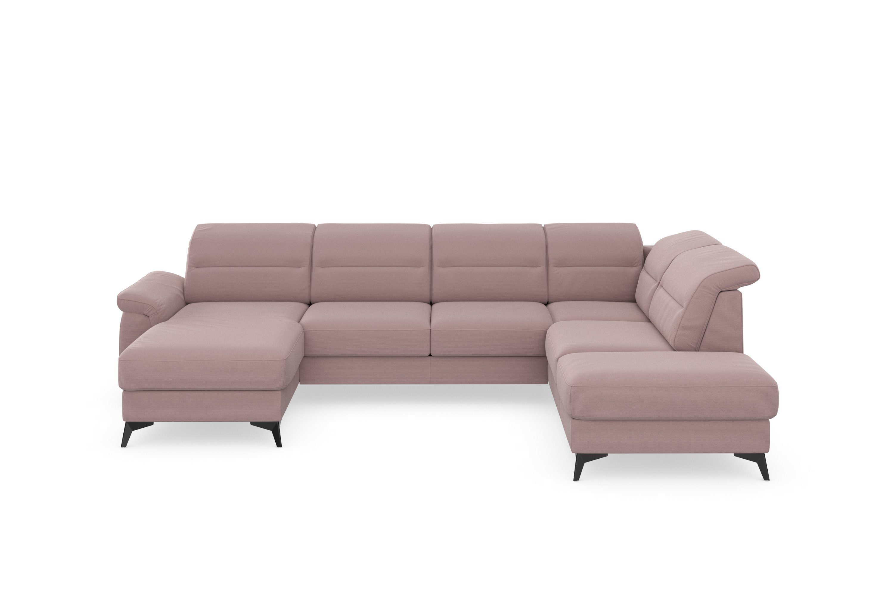 sit&more Wohnlandschaft Sinatra U-Form, optional mit Kopfteilverstellung und Armteilfunktion, Metallfüße
