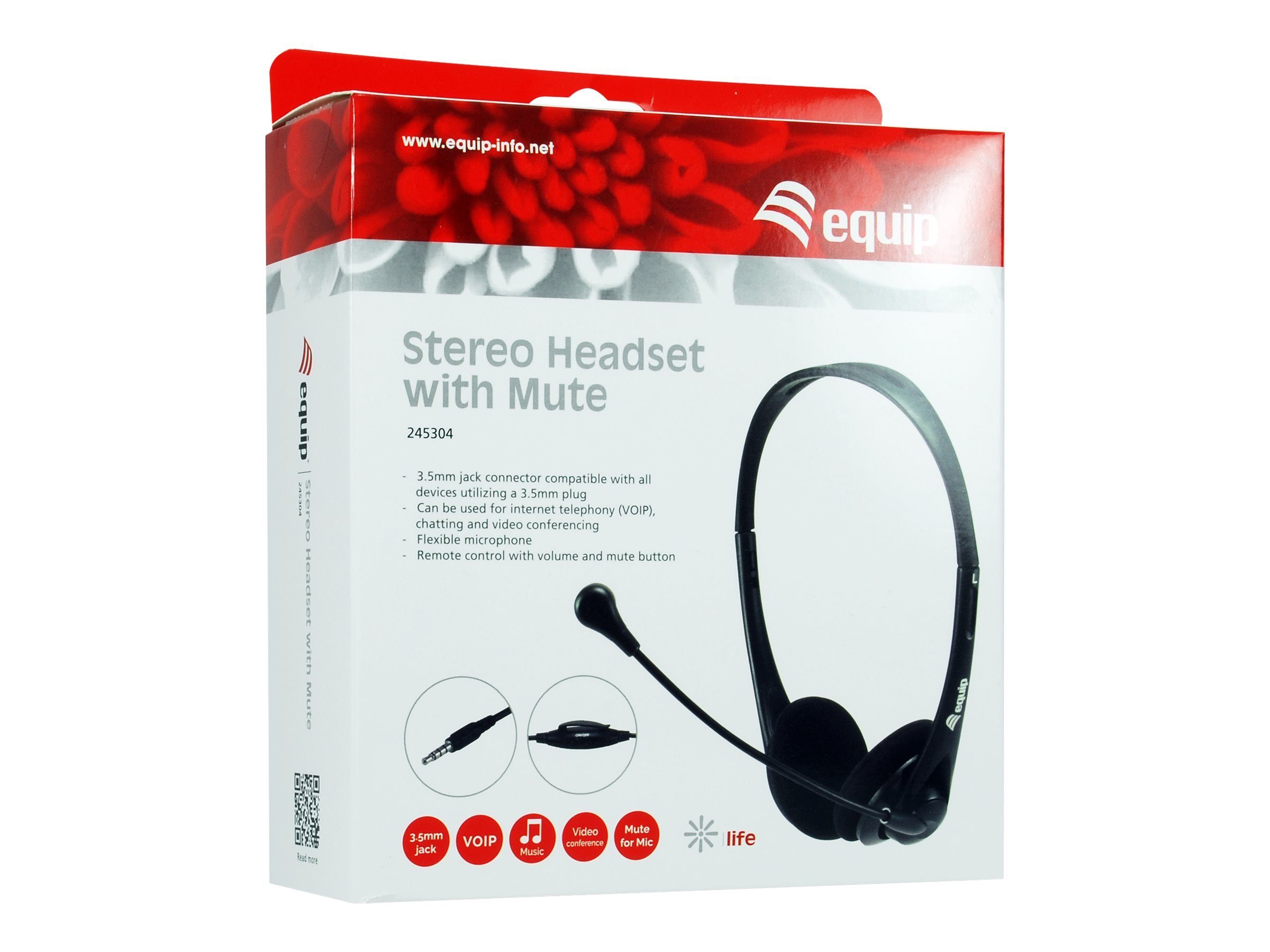 DIGITAL DATA EQUIP Headset 245304 Kabel,Mikro,Fernbe.Stereosw 1.8m Headset Klinke