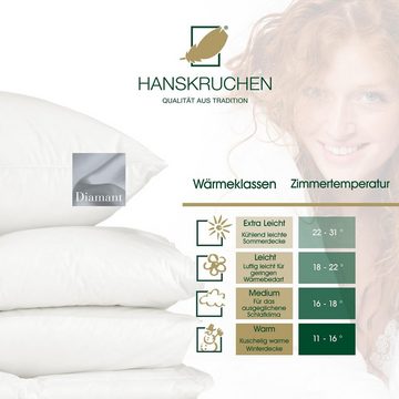 Daunenbettdecke, Diamant, HANSKRUCHEN, Füllung: 100% Daunen, Bezug: 100% Baumwolle, Leicht 135 x 200 cm, hergestellt in Deutschland, allergikerfreundlich